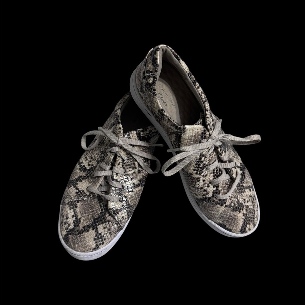 CLARKS COLLECTION SNAKE PRINT SHOES WOMEN
